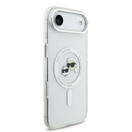 Carcasă spate Karl Lagerfeld IML K&amp;amp;CH Heads cu ramă metalică MagSafe pentru iPhone Air, transparentă