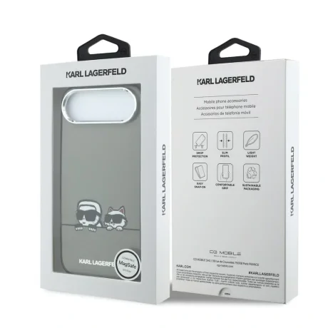 Carcasă spate Karl Lagerfeld IML K&amp;amp;CH Heads Logo MagSafe pentru iPhone Air, neagră