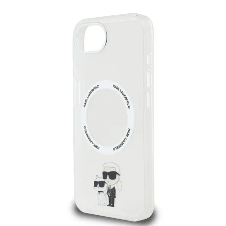 Carcasă spate Karl Lagerfeld IML Karl and Choupette MagSafe pentru iPhone 16e/17e, transparentă