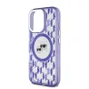 Carcasă spate Karl Lagerfeld IML Monogram K&amp;amp;CH Heads MagSafe pentru iPhone 16 Pro, violet
