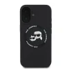 Carcasă spate Karl Lagerfeld K&amp;amp;CH Heads MagSafe din silicon lichid pentru iPhone 16, neagră