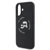 Carcasă spate Karl Lagerfeld K&amp;amp;CH Heads MagSafe din silicon lichid pentru iPhone 16, neagră
