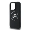 Carcasă spate Karl Lagerfeld K&amp;amp;CH Heads MagSafe din silicon lichid pentru iPhone 16 Pro Max, neagră