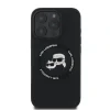 Carcasă spate Karl Lagerfeld K&amp;amp;CH Heads MagSafe din silicon lichid pentru iPhone 16 Pro Max, neagră