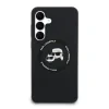 Carcasă spate Karl Lagerfeld K&amp;amp;CH Heads MagSafe din silicon lichid pentru Samsung Galaxy S25 FE, neagră