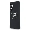 Carcasă spate Karl Lagerfeld K&amp;amp;CH Heads MagSafe din silicon lichid pentru Samsung Galaxy S25 FE, neagră