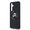 Carcasă spate Karl Lagerfeld K&amp;amp;CH Heads MagSafe din silicon lichid pentru Samsung Galaxy S25 FE, neagră