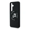 Carcasă spate Karl Lagerfeld K&amp;amp;CH Heads MagSafe din silicon lichid pentru Samsung Galaxy S25, neagră
