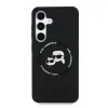 Carcasă spate Karl Lagerfeld K&amp;amp;CH Heads MagSafe din silicon lichid pentru Samsung Galaxy S25, neagră