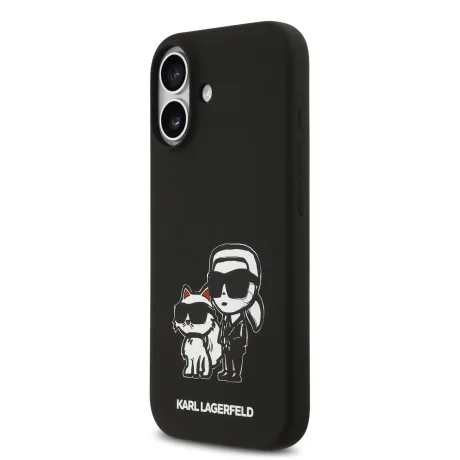 Carcasă spate Karl Lagerfeld K&amp;amp;CH Sketch MagSafe din silicon lichid pentru iPhone 17, neagră