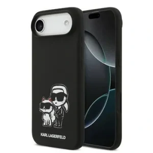 Carcasă spate Karl Lagerfeld K&amp;amp;CH Sketch MagSafe din silicon lichid pentru iPhone Air, neagră