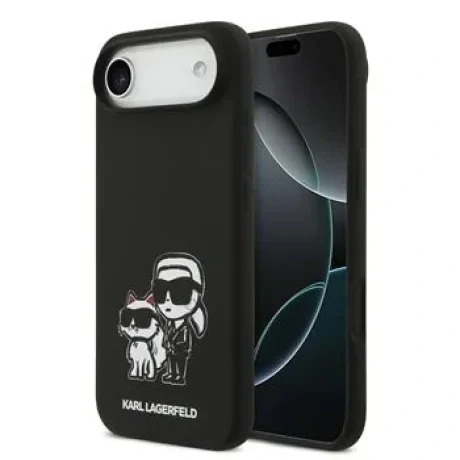 Carcasă spate Karl Lagerfeld K&amp;amp;CH Sketch MagSafe din silicon lichid pentru iPhone Air, neagră