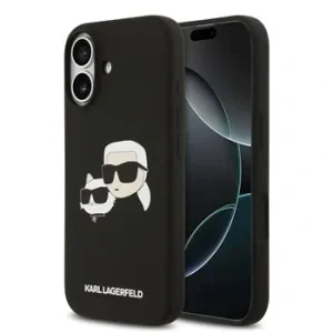 Carcasă spate Karl Lagerfeld MagSafe cu capete duble din silicon lichid pentru iPhone 17, neagră