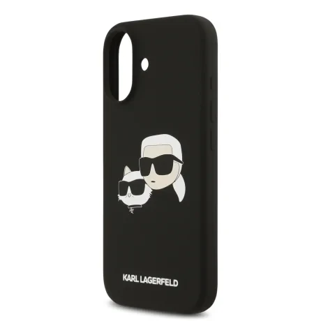 Carcasă spate Karl Lagerfeld MagSafe cu capete duble din silicon lichid pentru iPhone 17, neagră