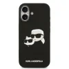 Carcasă spate Karl Lagerfeld MagSafe cu capete duble din silicon lichid pentru iPhone 17, neagră