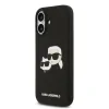 Carcasă spate Karl Lagerfeld MagSafe cu capete duble din silicon lichid pentru iPhone 17, neagră