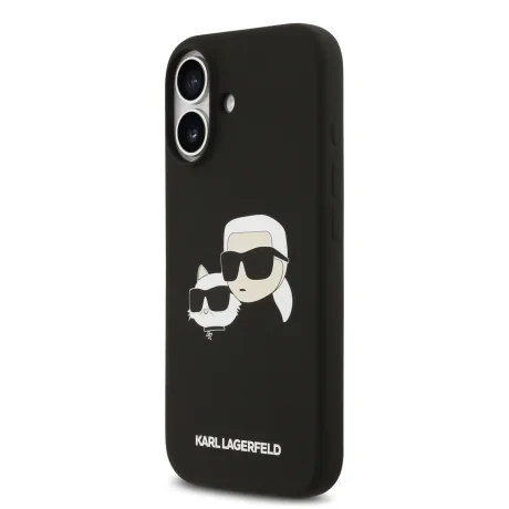 Carcasă spate Karl Lagerfeld MagSafe cu capete duble din silicon lichid pentru iPhone 17, neagră