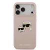 Carcasă spate Karl Lagerfeld MagSafe cu capete duble din silicon lichid pentru iPhone 17 Pro Max, roz