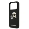 Carcasă spate Karl Lagerfeld MagSafe cu capete duble din silicon lichid pentru iPhone 17 Pro, neagră