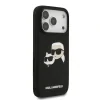 Carcasă spate Karl Lagerfeld MagSafe cu capete duble din silicon lichid pentru iPhone 17 Pro, neagră