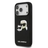 Carcasă spate Karl Lagerfeld MagSafe cu capete duble din silicon lichid pentru iPhone 17 Pro, neagră