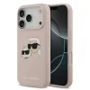 Carcasă spate Karl Lagerfeld MagSafe cu capete duble din silicon lichid pentru iPhone 17 Pro, roz