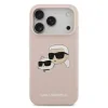 Carcasă spate Karl Lagerfeld MagSafe cu capete duble din silicon lichid pentru iPhone 17 Pro, roz
