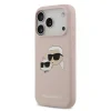 Carcasă spate Karl Lagerfeld MagSafe cu capete duble din silicon lichid pentru iPhone 17 Pro, roz