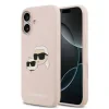 Carcasă spate Karl Lagerfeld MagSafe din silicon lichid cu capete duble pentru iPhone 17, roz