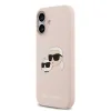 Carcasă spate Karl Lagerfeld MagSafe din silicon lichid cu capete duble pentru iPhone 17, roz