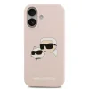 Carcasă spate Karl Lagerfeld MagSafe din silicon lichid cu capete duble pentru iPhone 17, roz