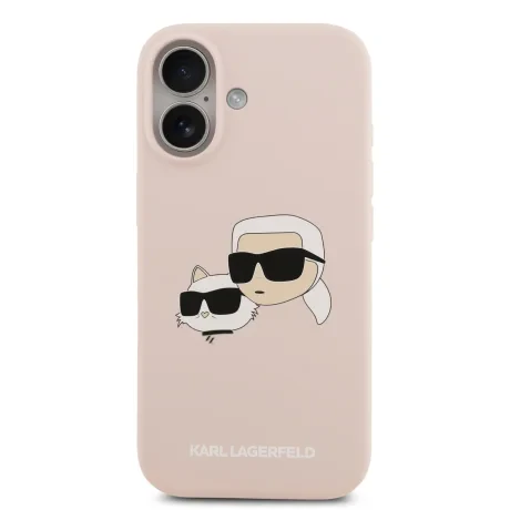 Carcasă spate Karl Lagerfeld MagSafe din silicon lichid cu capete duble pentru iPhone 17, roz