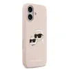 Carcasă spate Karl Lagerfeld MagSafe din silicon lichid cu capete duble pentru iPhone 17, roz
