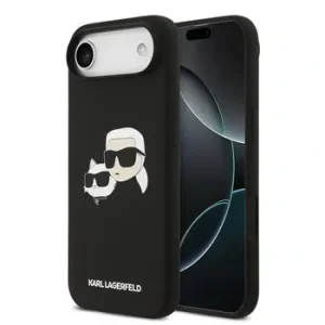 Carcasă spate Karl Lagerfeld MagSafe din silicon lichid cu capete duble pentru iPhone Air, neagră