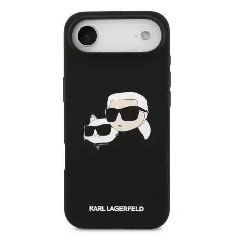 Carcasă spate Karl Lagerfeld MagSafe din silicon lichid cu capete duble pentru iPhone Air, neagră