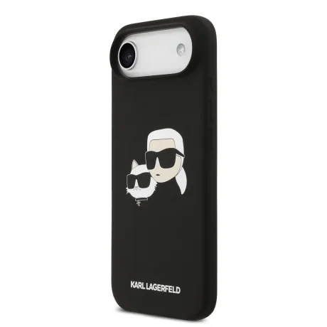 Carcasă spate Karl Lagerfeld MagSafe din silicon lichid cu capete duble pentru iPhone Air, neagră