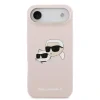 Carcasă spate Karl Lagerfeld MagSafe din silicon lichid cu capete duble pentru iPhone Air, roz
