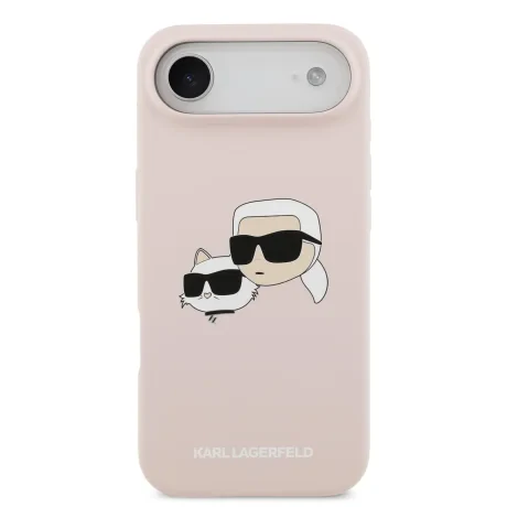 Carcasă spate Karl Lagerfeld MagSafe din silicon lichid cu capete duble pentru iPhone Air, roz