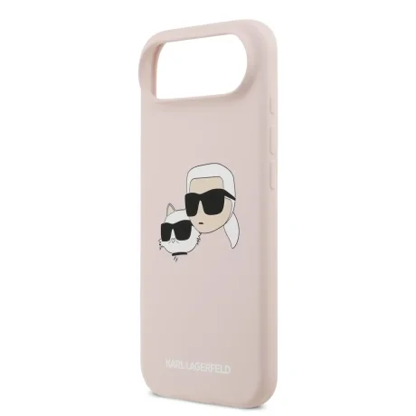 Carcasă spate Karl Lagerfeld MagSafe din silicon lichid cu capete duble pentru iPhone Air, roz
