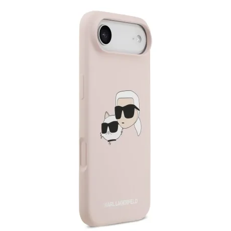 Carcasă spate Karl Lagerfeld MagSafe din silicon lichid cu capete duble pentru iPhone Air, roz