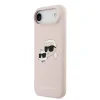 Carcasă spate Karl Lagerfeld MagSafe din silicon lichid cu capete duble pentru iPhone Air, roz