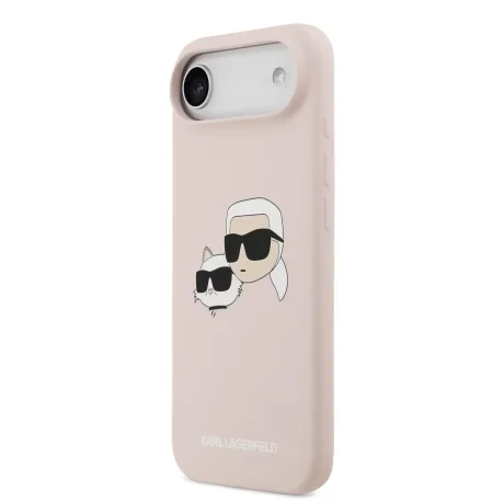 Carcasă spate Karl Lagerfeld MagSafe din silicon lichid cu capete duble pentru iPhone Air, roz