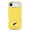 Carcasă spate Karl Lagerfeld PU cu capete de Karl și Choupette, MagSafe, galbenă, pentru iPhone Air