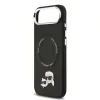 Carcasă spate Karl Lagerfeld PU cu capete de Karl și Choupette, MagSafe, neagră, pentru iPhone Air