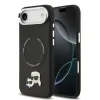 Carcasă spate Karl Lagerfeld PU cu capete de Karl și Choupette, MagSafe, neagră, pentru iPhone Air