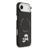 Carcasă spate Karl Lagerfeld PU cu capete de Karl și Choupette, MagSafe, neagră, pentru iPhone Air