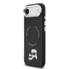 Carcasă spate Karl Lagerfeld PU cu capete de Karl și Choupette, MagSafe, neagră, pentru iPhone Air