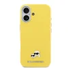 Carcasă spate Karl Lagerfeld PU cu capete de Karl și Choupette, MagSafe, pentru iPhone 17, galbenă