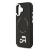 Carcasă spate Karl Lagerfeld PU cu capete de Karl și Choupette, MagSafe, pentru iPhone 17, neagră