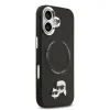 Carcasă spate Karl Lagerfeld PU cu capete de Karl și Choupette, MagSafe, pentru iPhone 17, neagră
